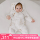 OAK FAMILY夾棉連體衣嬰兒棉服秋冬裝新生兒保暖百天男女寶寶柔暖滿月衣服 【斜襟連帽】奶油兔 90cm