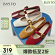 百思圖25秋瑪麗珍鞋通勤粗跟女單鞋B1576CQ5 紅色 38