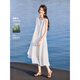 沫晗依美【法式海邊度假風(fēng)顯瘦A字型無(wú)袖連衣裙】2025夏季新款連衣裙 白色 XL