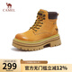 駱駝（CAMEL）【山丘2.0】大黃靴女工裝靴戶外厚底增高馬丁靴 L24W013609土黃色 37