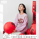 對白【生肖系列】新年蛇年粉色提花圓領毛衣女2025秋季新款針織衫 霧粉色 L