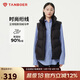 坦博爾羽絨馬甲女短款立領(lǐng)外穿時尚寬松女士保暖坎肩330132A 黑色 170 