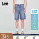 Lee涼涼褲25新品舒適直筒天絲中藍(lán)色男牛仔短褲休閑潮流A08140 中藍(lán)色 31