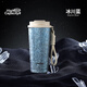 虎牌（TIGER）香港直郵純鈦咖啡杯高顏值手提隨行杯雙層保溫杯便攜車(chē)載保冷杯子 冰川藍【純鈦】600ml