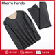 Charm Kendo官網(wǎng)德絨蠶絲羊毛保暖內(nèi)衣男士保暖套裝抗菌加絨冬季打底秋衣秋褲 深灰【300g德絨羊毛蠶絲套裝】 XL 送男友送老公 (120-140斤)