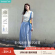茵曼法式POLO領(lǐng)鏤空薄針織衫2025夏季女裝新款立體花朵短袖上衣 奶油白 M