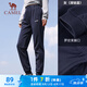 駱駝（CAMEL）束腳運(yùn)動(dòng)褲女子休閑針織衛(wèi)褲長(zhǎng)褲 J9W122L161A 深鈷藍(lán) L