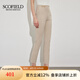 SCOFIELD修身顯瘦直筒版型腰部點(diǎn)綴西裝褲子女2024春季新款 米色 L 170