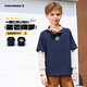 匡威Converse男女童印花純棉假兩件衛衣2025年秋季兒童親膚舒適上衣