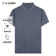 才子（TRIES）商務(wù)休閑POLO衫夏季短袖撞色條紋翻領(lǐng)T恤桑蠶絲柔順透氣時尚上衣 灰藍色 XL 50(175/92A)