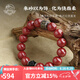 布達(dá)拉宮朱砂手串黑曜石八棱珠綠松石珠本命年轉(zhuǎn)運(yùn)珠手鏈男女情人節(jié)禮物 朱砂黑曜石手串