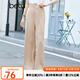 betu百圖女裝高腰闊腿褲寬松休閑褲2201T46 杏色 L