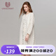 unisunny孕尚哺乳睡裙100%純棉待產(chǎn)裙孕婦睡衣夏季產(chǎn)后月子服孕婦連衣裙 杏色 XL【建議125～145斤】