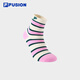 FILA FUSION斐樂(lè )襪子情侶款中腰襪2025冬季新款條紋運動(dòng)襪中筒襪 天使翼粉-LP S