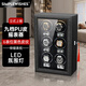 Simple wishes德國自動搖表器機械表家用轉(zhuǎn)表器手表搖擺器自擺器上鏈收納表盒 6表位-9檔黑皮【鑰匙鎖+LED燈】