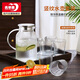 青蘋果玻璃冷水壺水杯套裝 耐熱涼水壺?zé)崴畨?1+無鉛玻璃條紋水杯*6