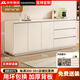 逸左逸右【行業(yè)TOP1】實(shí)木餐邊柜一體靠墻現(xiàn)代簡(jiǎn)約客廳茶水儲(chǔ)物邊柜子 米白色三抽三門【200*40*80】
