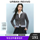 UR2025春季新款女裝拼接假兩件新年戰(zhàn)袍針織開衫UYU950032 中灰花灰 S