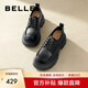 百麗（Belle）百搭牛津鞋女通商場同款通勤厚底小皮鞋B1Q1DCM4 黑色 36 (230mm)