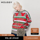 moussy 早春新品迪士尼合作款米奇圖案針織毛衣010GAL70-5080 160灰色 均碼