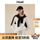 ELAND衣戀長袖T恤女半高領(lǐng)彈力修身舒適打底衫2024秋季新款 象牙白/白色(39)Ivory M 165