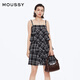 moussy 女裝新品文藝復(fù)古森系格紋吊帶連衣裙女028ISZ30-3041 025花紋黑色 M 00002