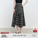 自巧小個子設(shè)計感復(fù)古格紋傘裙女2025新款夏季不規(guī)則格子半身裙子 黑白格 S （尺碼：3）