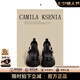 CAMILA KSENIA樂福鞋女2025夏季新款單鞋時尚小個子增高厚底小皮鞋女 黑色啞光 36