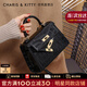 CharisKitty包包女款2025年凱莉包斜挎包女手提單肩包七夕情人節(jié)禮物送女友 黑色