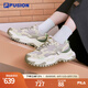 FILA  FUSION斐樂(lè)潮牌女鞋七夕經(jīng)典硬糖鞋厚底老爹鞋時(shí)尚運(yùn)動(dòng)休閑鞋 銀云/米色-SA 36