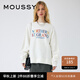 moussy 新品中性風彩虹色字母刺繡套頭衛(wèi)衣010GSL90-0240 010白色 均碼
