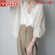 SNYDER WEAR2025新款開衫女秋季針織衫女薄款外搭罩衫氣質簡約外套雪紡上衣女 白色 薄款 S 建議80-100斤