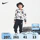 NIKE 耐克童裝男童純棉衛(wèi)衣+長褲2件套秋季新款兒童套裝