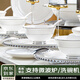 NINE CRANES高級(jí)感碗碟套裝家用碗盤(pán)2024新款輕奢喬遷新婚景德鎮(zhèn)陶瓷餐具整套 珠箔銀屏丨高檔皮箱錦盒裝 60件套
