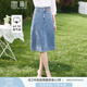 香影復(fù)古藍(lán)色牛仔半身裙女2025夏季新款梨形身材顯瘦高腰a字裙子 牛仔藍(lán) L
