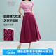 晚白【專享】夏款時尚簡約氣質(zhì)半裙休閑純色全棉A字半身裙 玫紅色 XL