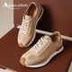 雅格獅丹（Aquascutum）男鞋2026春季新款透氣網(wǎng)面鞋男士休閑鞋厚底防滑運動(dòng)鞋 黃棕色 41
