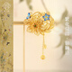 俏江南繁花似錦銀胸針女非遺手作花絲鏤空琺瑯彩中國風(fēng)花朵流蘇純銀胸花 繁花似錦.花絲琺瑯胸針