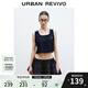UR2025夏季新款女裝復(fù)古休閑花邊裝飾無(wú)袖牛仔襯衫UYU850085 藍(lán)色 S