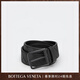 BOTTEGA VENETA[七夕禮物]葆蝶家男士編織腰帶皮帶BV腰帶3.5CM 黑色黑扣 105(褲裝尺碼38)