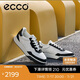愛步（ECCO）25年夏季新款牛皮潮流厚底板鞋 街頭球鞋男鞋539814 黑色/白色 40