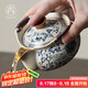 尚言坊汝窯手抓壺蓋碗單個大號茶杯不燙手高檔陶瓷功夫茶具泡茶碗一人用