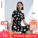 朗姿復(fù)古波點(diǎn)氣質(zhì)旗袍新中式國風(fēng)設(shè)計(jì)感連衣裙夏季新款裙子女 黑色 M