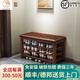 木葉私語(yǔ)（MUYESIYU）【順豐發(fā)貨】實(shí)木換鞋凳門(mén)口家用進(jìn)門(mén)收納鞋柜入戶(hù)可坐鞋凳式鞋柜 三層軟包-胡桃色（80*30*52CM）