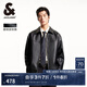 杰克·瓊斯（JACK&JONES）25年男裝仿皮衣外套男秋季商務(wù)皮夾克翻領(lǐng)寬松荔枝紋PU行政夾克 黑色E40 M (175)