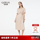 歌莉婭真絲連衣裙女夏2025新款桑蠶絲V領(lǐng)薄紗漂亮粉裙子1E4L4K980 02R珍珠粉 M