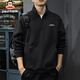 大嘴猴（paul frank）衛衣男士春秋季美式潮牌外套男裝重磅半拉鏈長(cháng)袖上衣 黑色 XL
