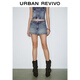 UR七夕夏季新款女裝時(shí)尚復古簡(jiǎn)約休閑拉鏈牛仔半裙UYV850073 藍色 (偏短) XS