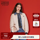 Teenie Weenie小熊女裝棉服秋時(shí)尚舒適撞色云感牛仔拼接假兩件外套 卡其色 S 160