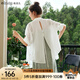 Olrain【輕薄透氣防曬衫】夏季女裝襯衫女時(shí)尚慵懶寬松襯衣衣服空調(diào)衫 米白色 M